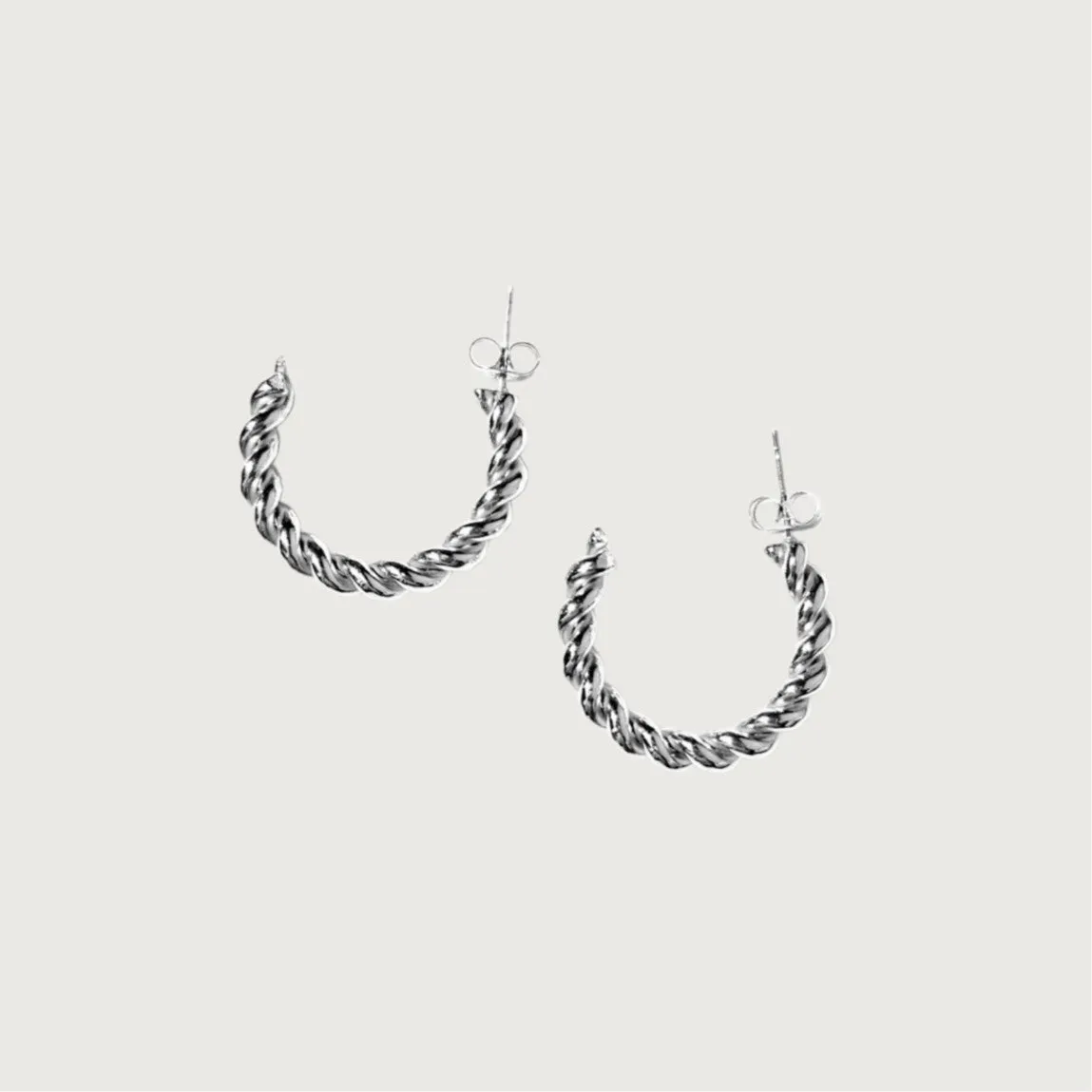 Classic Cable Hoop Hypoallergenic Earrings sold by Ruumur product image thumbnail 2