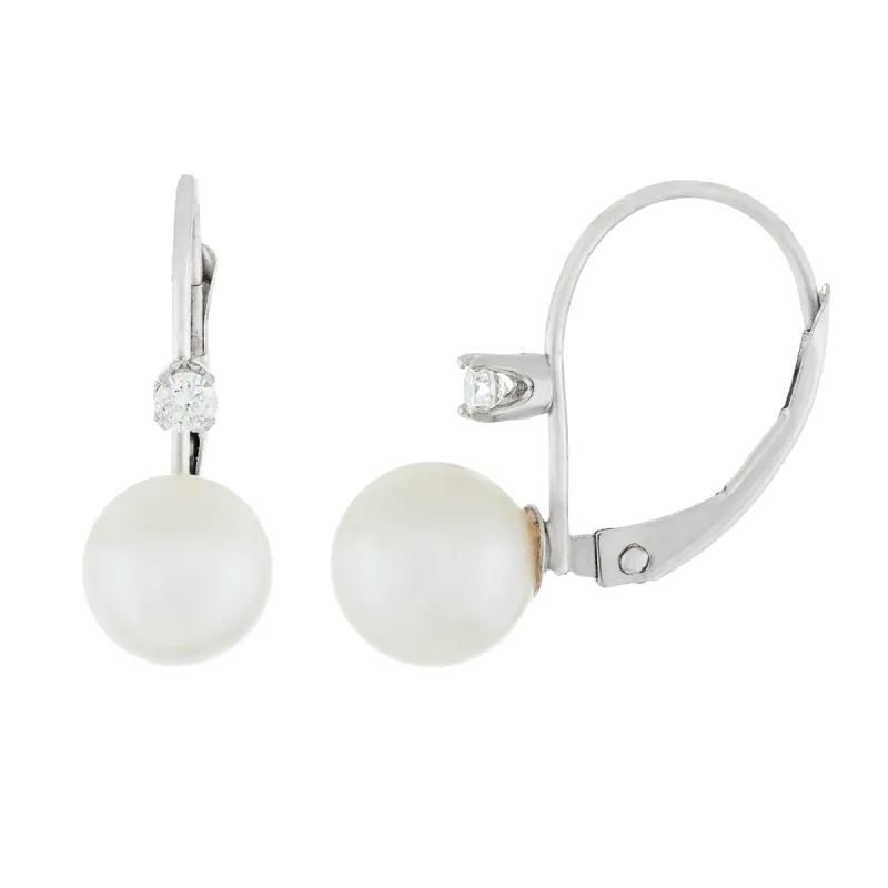 Splendid Pearls 14K Yellow Gold Diamond Earrings HORBD-3WY sold by Ruumur