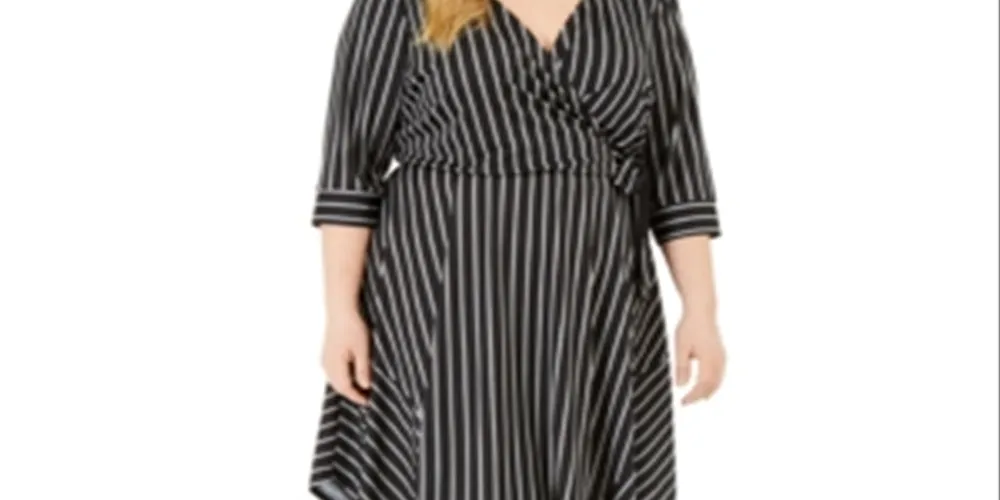 Love Squared Women's 3/4 Sleeve Below the Knee Dress Black Size 3X sold by Ruumur product image thumbnail 2