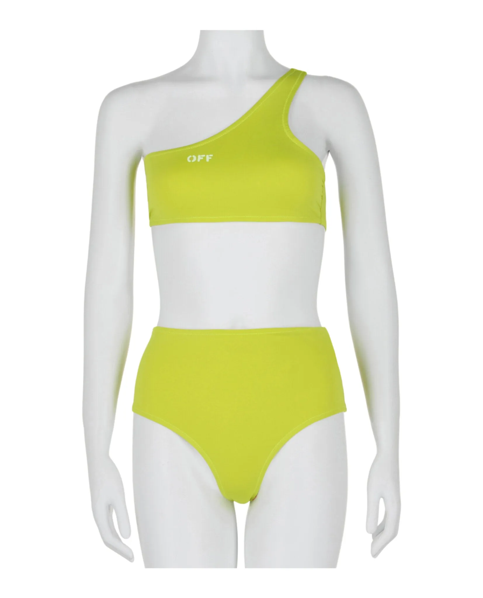 Off-White Stamp One Shoulder Bikini Set sold by Ruumur