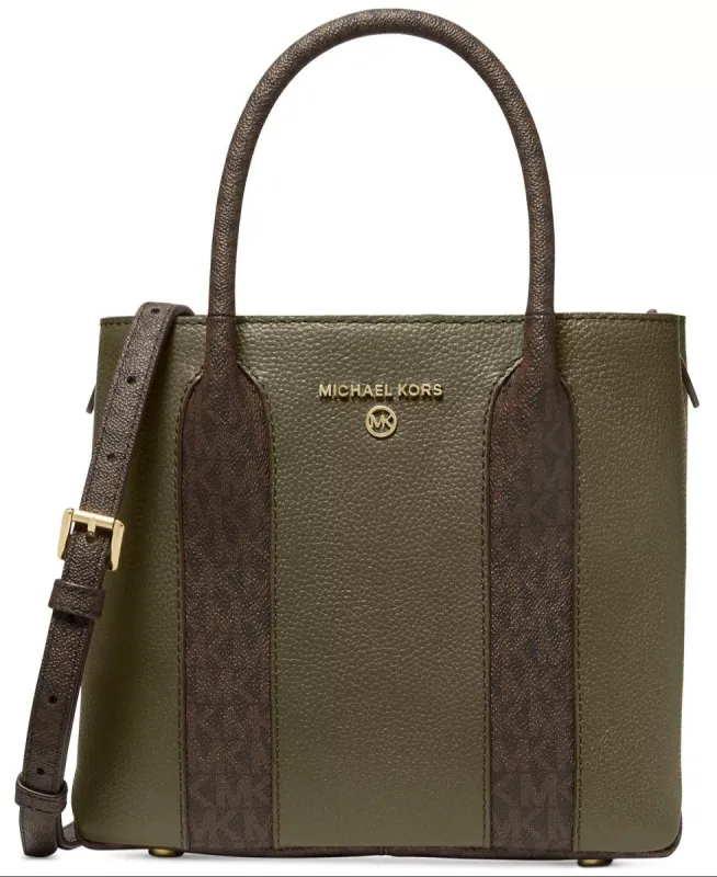 Michael Kors Women's Olive Signature Austin Leather Messenger Bag sold by Ruumur
