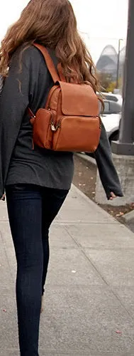 Le Donne Leather Womens Multi Pocket Backpack sold by Ruumur product image thumbnail 2