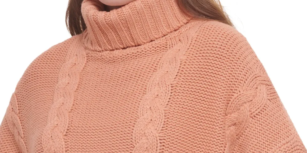 Calvin Klein Women's Cable Knit Long Sleeve Turtleneck Sweater Pink Size Medium sold by Ruumur product image thumbnail 2