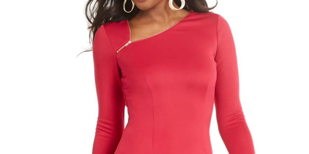 Thalia Sodi Women's Long Sleeve Short Body Con Dress Pink Size XX-Large sold by Ruumur product image thumbnail 2