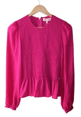 Leyden Women's Smocked Peplum Blouse Pink Size Large sold by Ruumur product image thumbnail 3