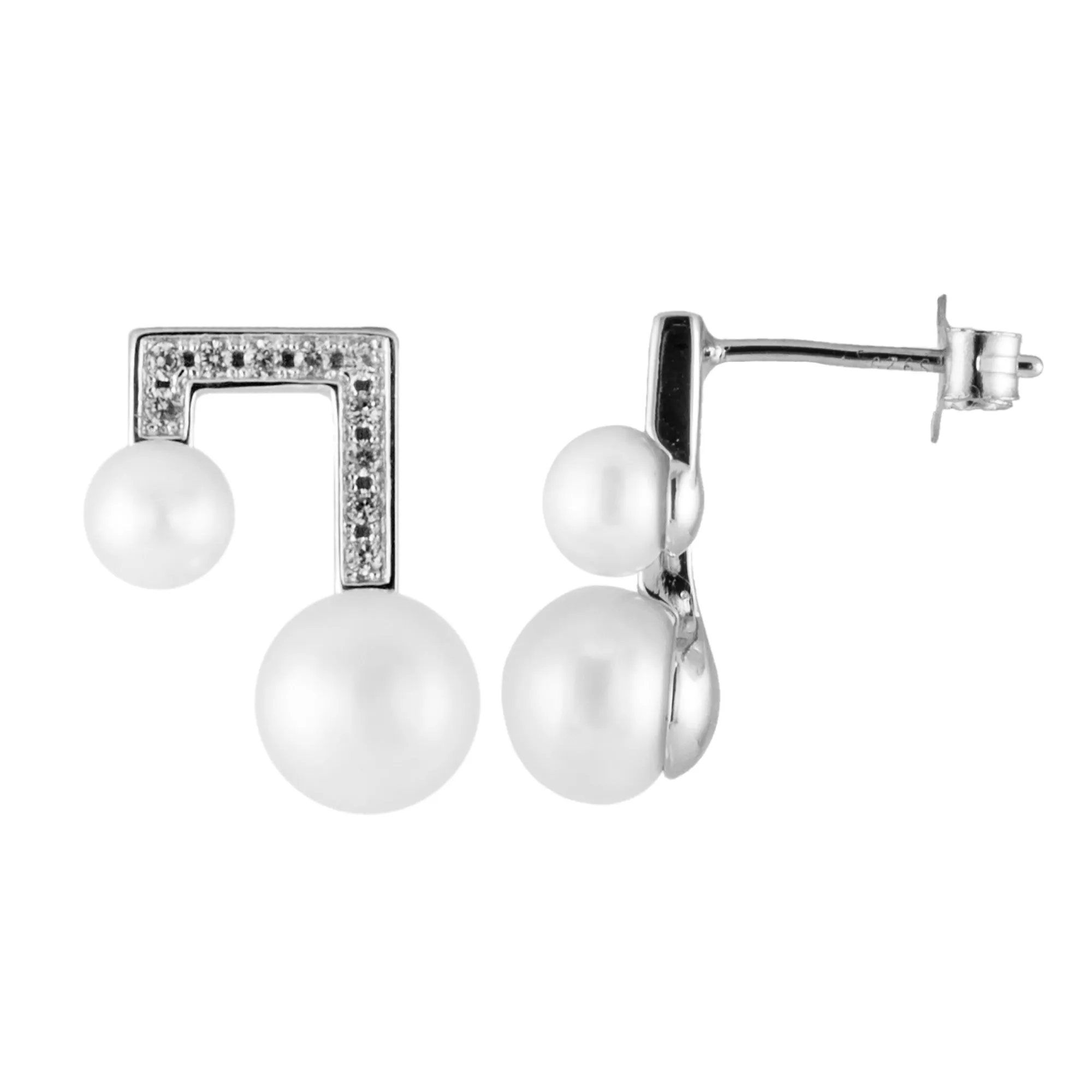 Splendid Pearls Sterling Silver Pearl Earrings ESR-423 sold by Ruumur
