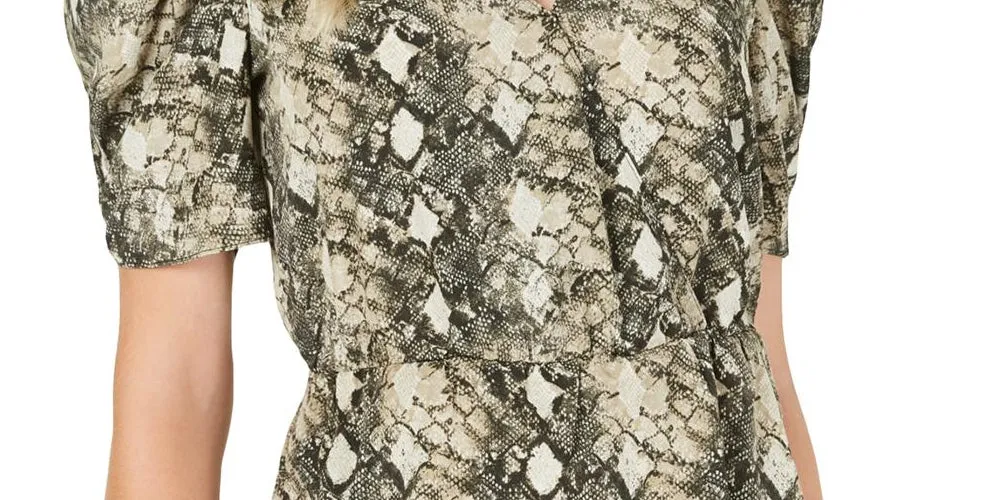 Leyden Women's Puff Sleeve Floral Peplum Top Brown Size Medium sold by Ruumur product image thumbnail 3