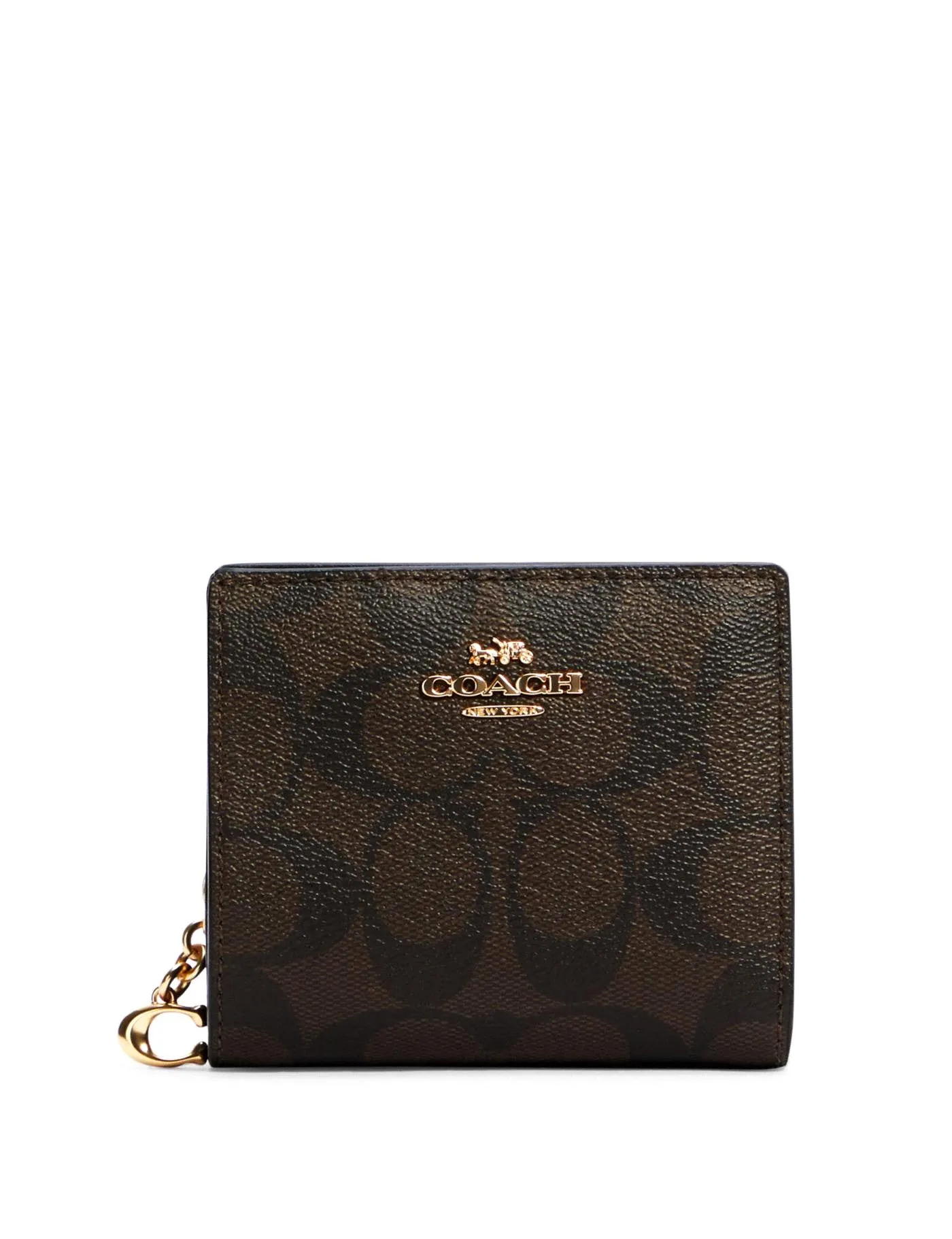 Coach Women's Brown & Black Snap Wallet In Signature Canvas sold by Ruumur