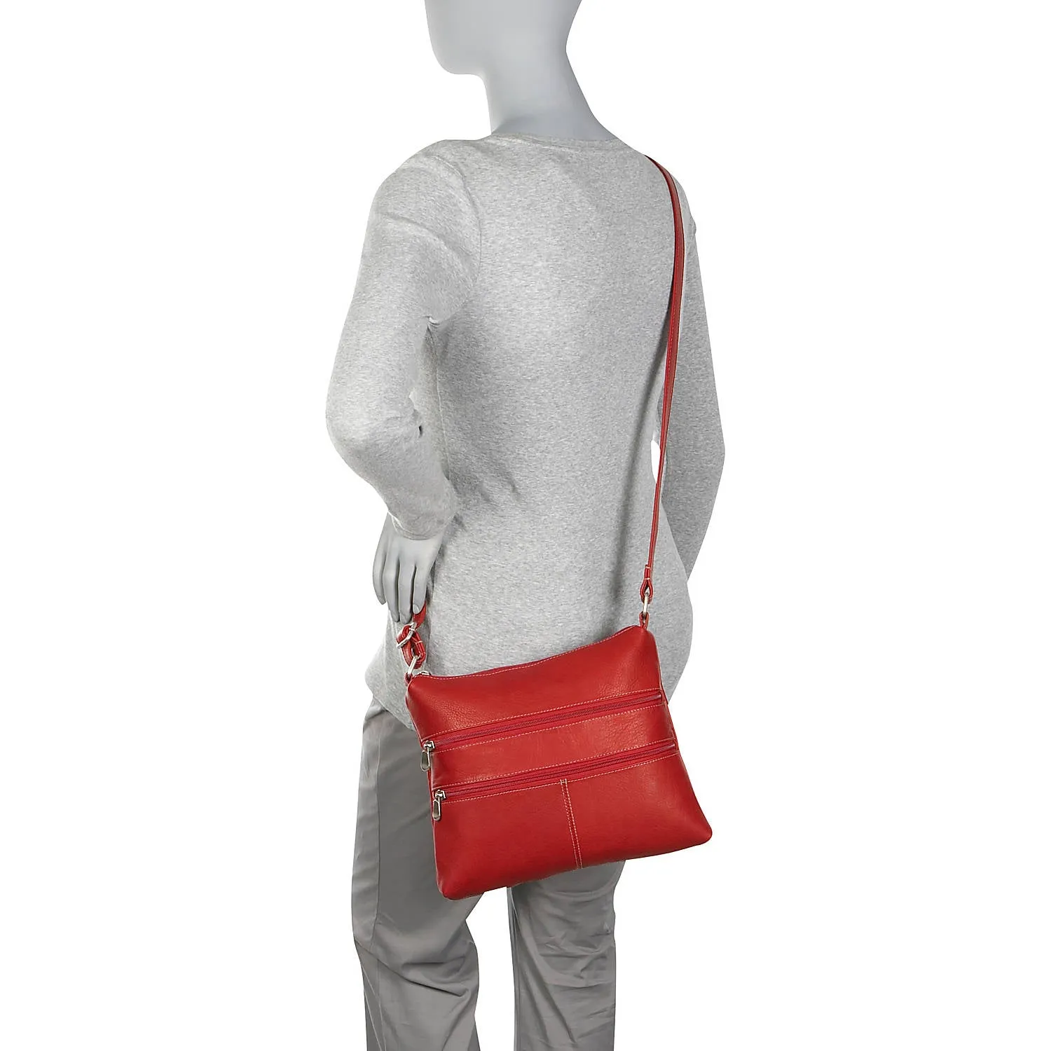 Le Donne Leather Two Zip Crossbody sold by Ruumur product image thumbnail 3