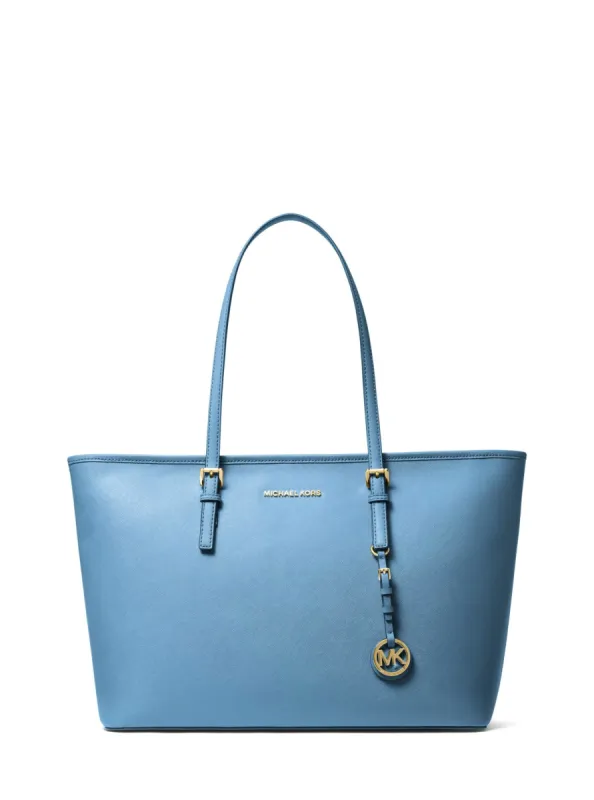 Michael Kors Jet Set Travel Medium Saffiano Leather Top-Zip Tote Bag sold by Ruumur