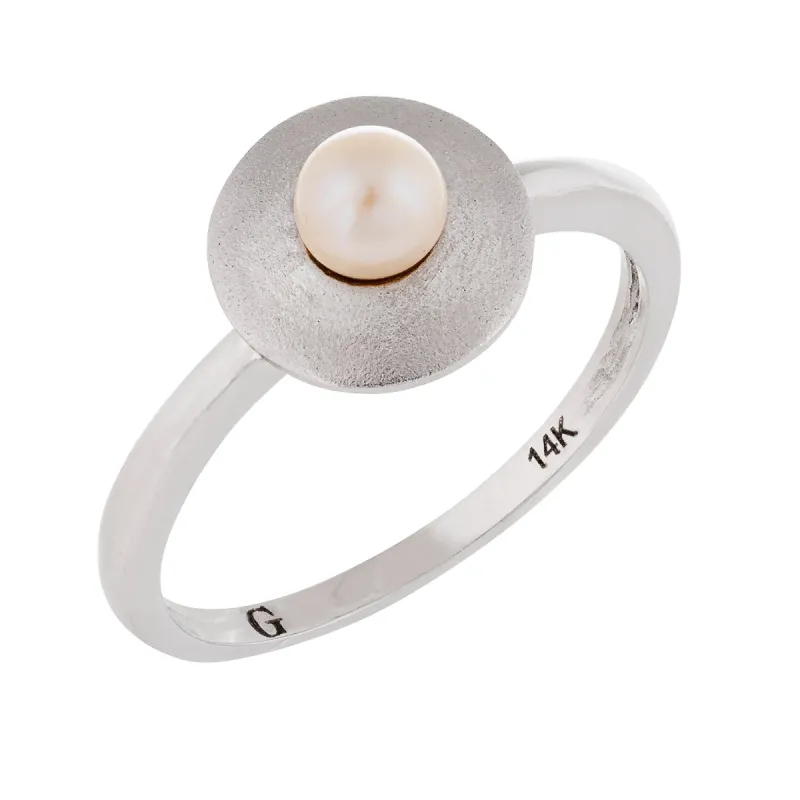Splendid Pearls 14K White Gold Pearl Ring sold by Ruumur