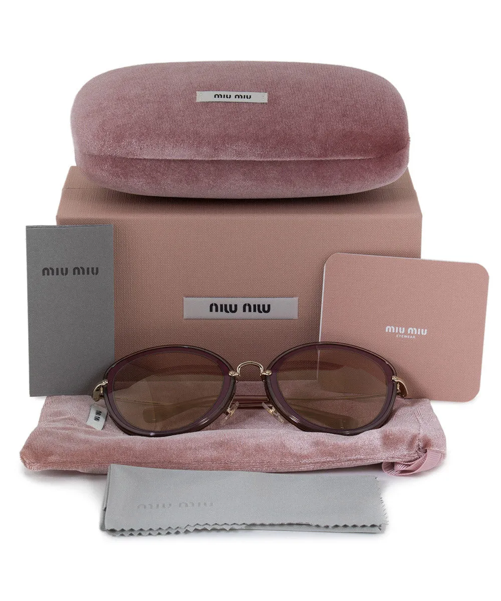 Miu Miu Round Sunglasses SMU50RS TKW4M2 54 | Purple Frame | Gold Mirror Lenses sold by Ruumur product image thumbnail 2