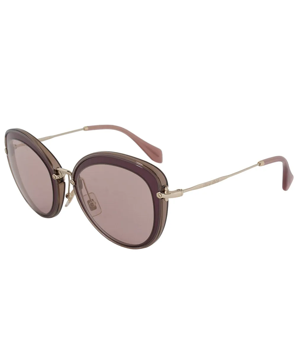 Miu Miu Round Sunglasses SMU50RS TKW4M2 54 | Purple Frame | Gold Mirror Lenses sold by Ruumur
