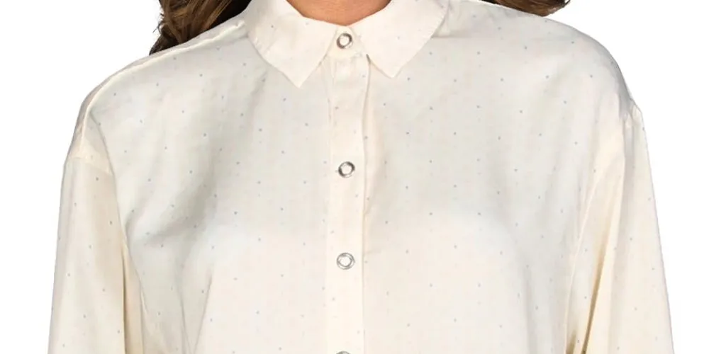 We The Free Women's All Smiles Sateen Striped Button-Down Top White Size Small sold by Ruumur product image thumbnail 2