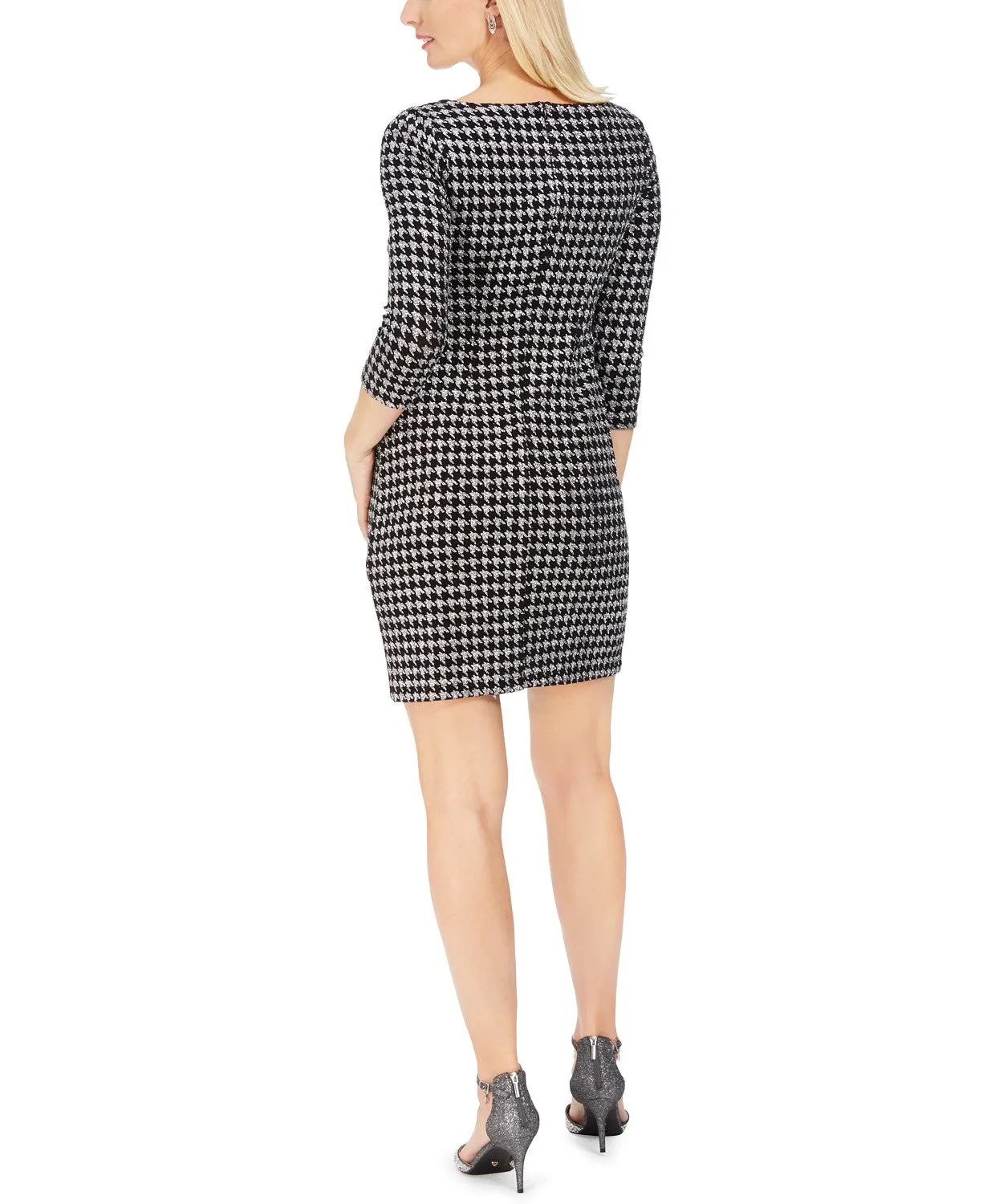 Jessica Women's Howard Glitter Houndstooth Sheath Dress Silver Size 12 sold by Ruumur product image thumbnail 2