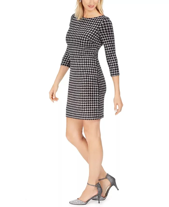 Jessica Women's Howard Glitter Houndstooth Sheath Dress Silver Size 12 sold by Ruumur product image thumbnail 3
