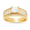 Sterling Silver Princess-cut CZ 2pc Stackable Ring Set sold by Ruumur