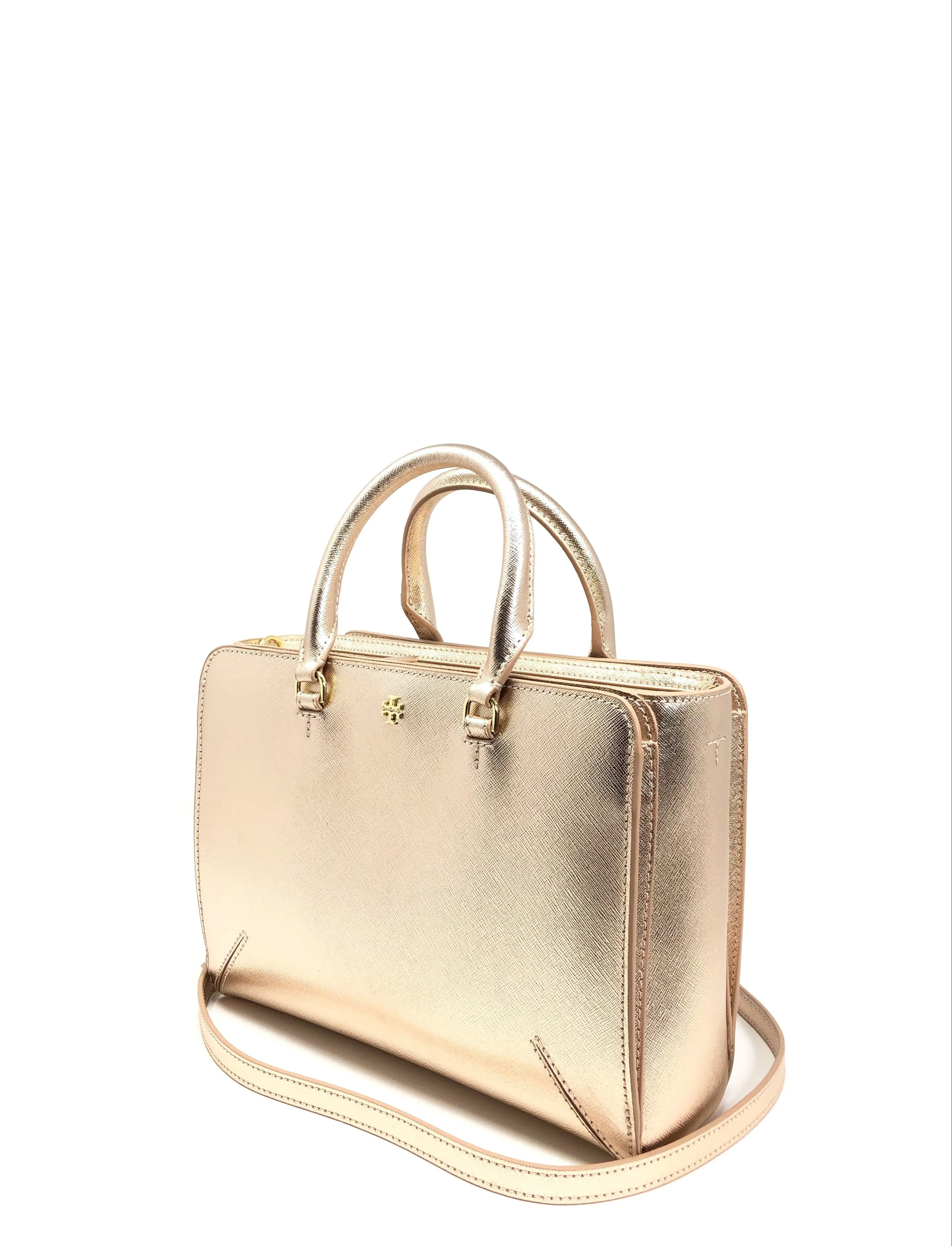 Tory Burch Light Rose Gold Emerson Small Zip Tote sold by Ruumur product image thumbnail 3