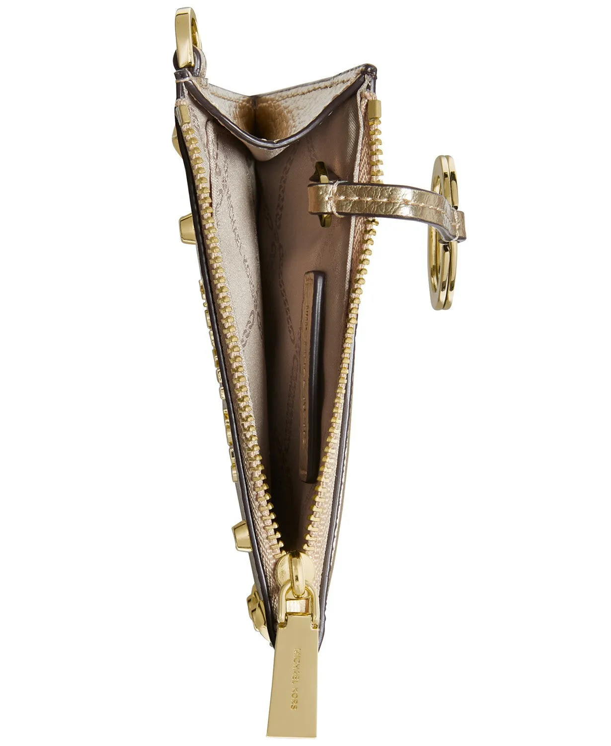 Michael Kors Women's Brown & Pale Gold Signature Jet Set Small Coin Purse sold by Ruumur product image thumbnail 3