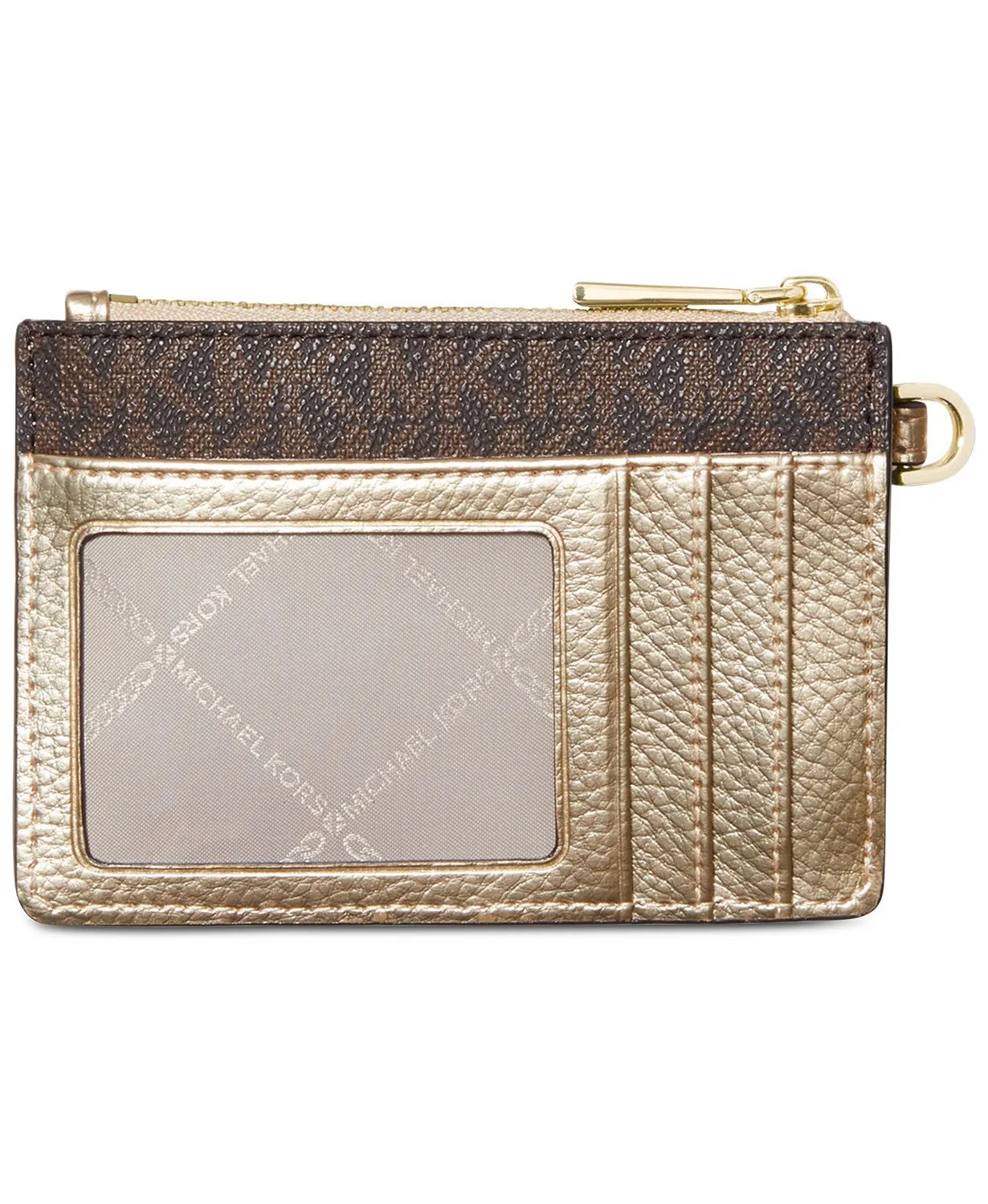 Michael Kors Women's Brown & Pale Gold Signature Jet Set Small Coin Purse sold by Ruumur product image thumbnail 2