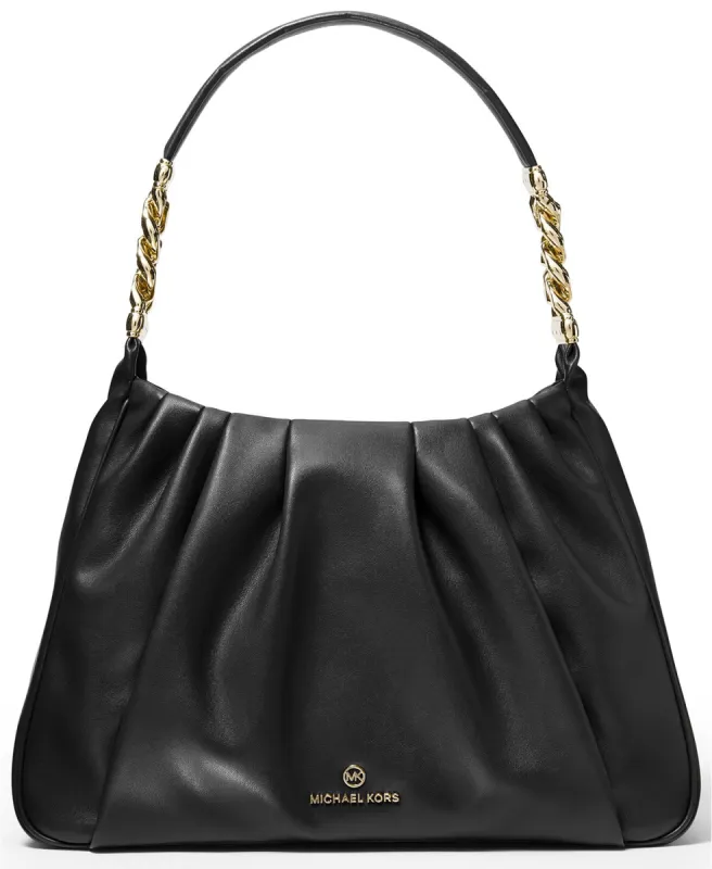 Michael Kors Women's Black Hannah Medium Shoulder Bag sold by Ruumur