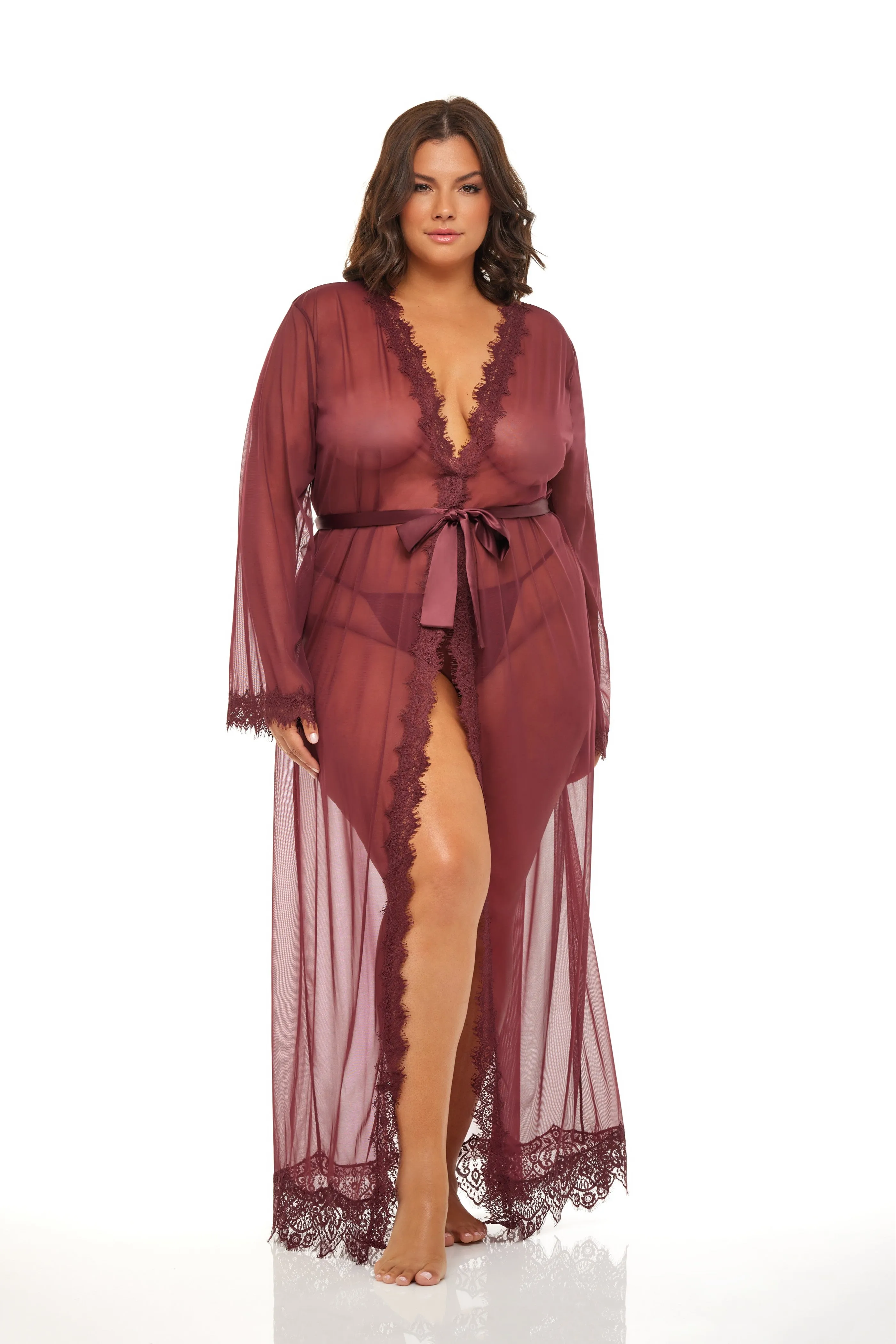PROVENCE LONG LACE ROBE PLUS sold by Ruumur product image thumbnail 3