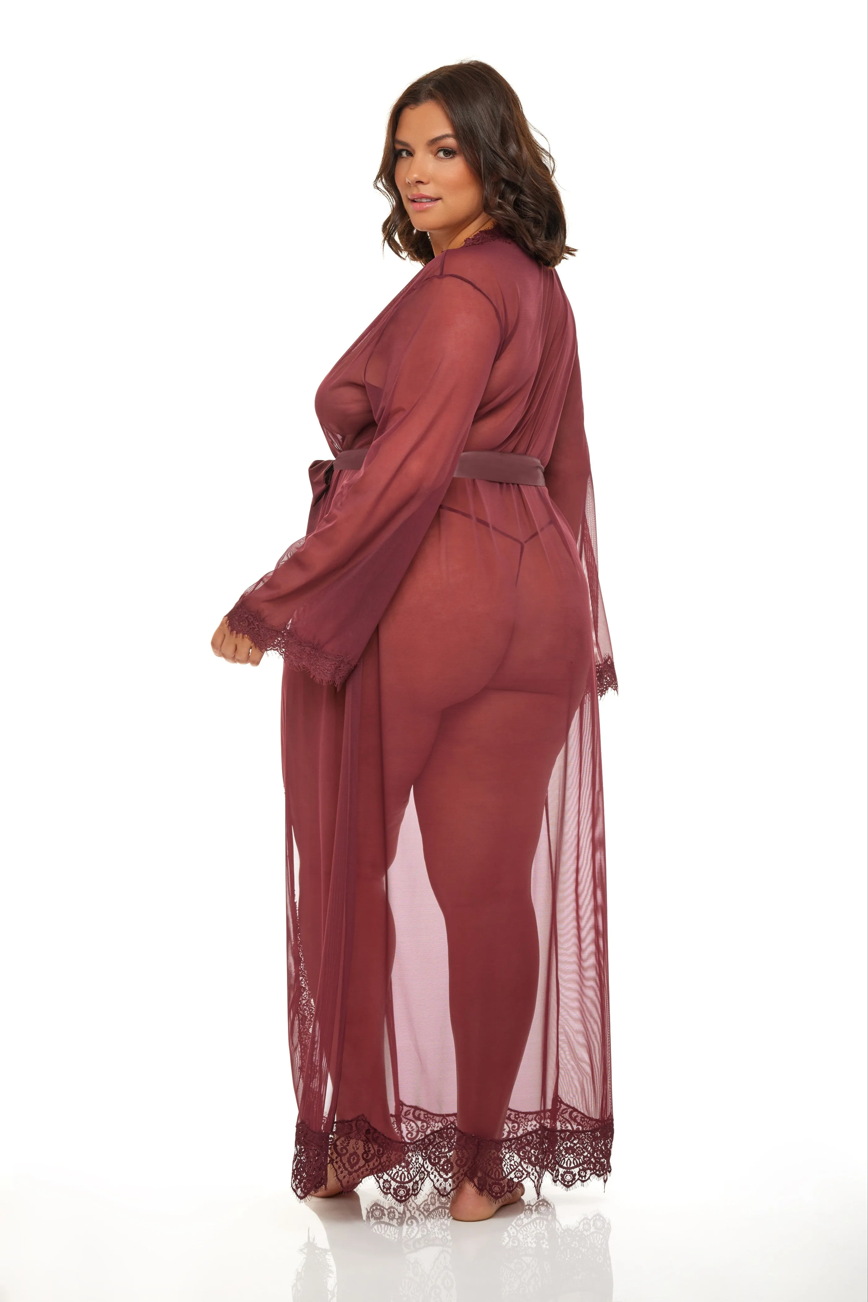 PROVENCE LONG LACE ROBE PLUS sold by Ruumur product image thumbnail 4