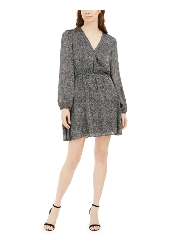 Leyden Women's Faux Wrap Printed Mini Dress Black Size X-Small sold by Ruumur