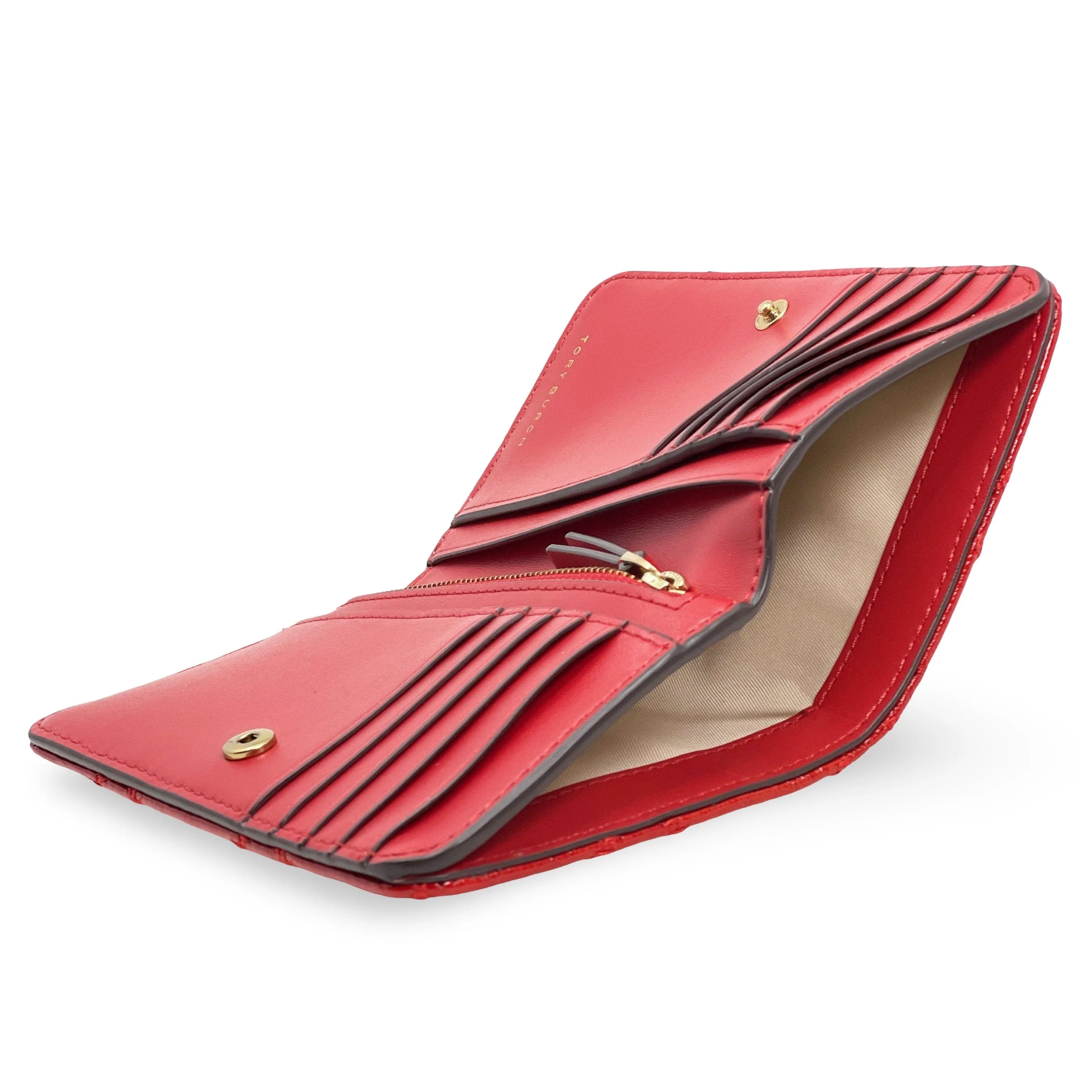 Tory Burch Willa Shine Quilted Patent Leather Snap Medium Wallet sold by Ruumur product image thumbnail 3