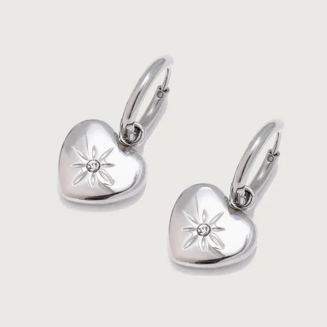 Convertible Heart Charm Hypoallergenic Earrings sold by Ruumur product image thumbnail 3
