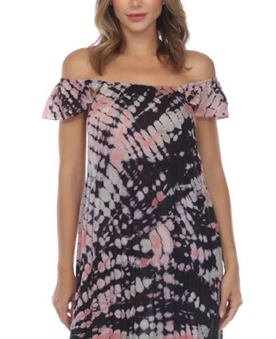 Raviya Women's Tie Dye Maxi Cover Up Dress Swimsuit Black Size Medium sold by Ruumur product image thumbnail 2