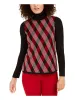 Anne Klein Women's Argyle Long Sleeve Turtle Neck T-Shirt Sweater Black sold by Ruumur