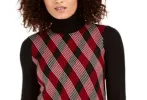 Anne Klein Women's Argyle Long Sleeve Turtle Neck T-Shirt Sweater Black sold by Ruumur
