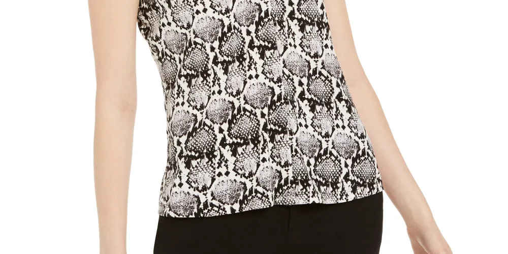 Calvin Klein Women's Snakeskin Print Sleeveless Top Charcoal Size Petite L sold by Ruumur product image thumbnail 3