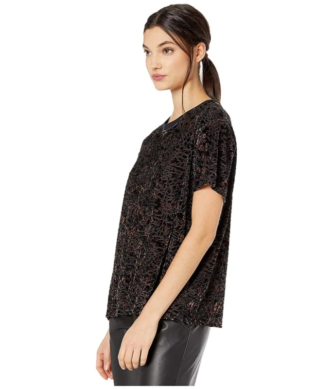 Free People Women's Teddy Animal Pint Short Sleeves T-Shirt Black Size Medium sold by Ruumur