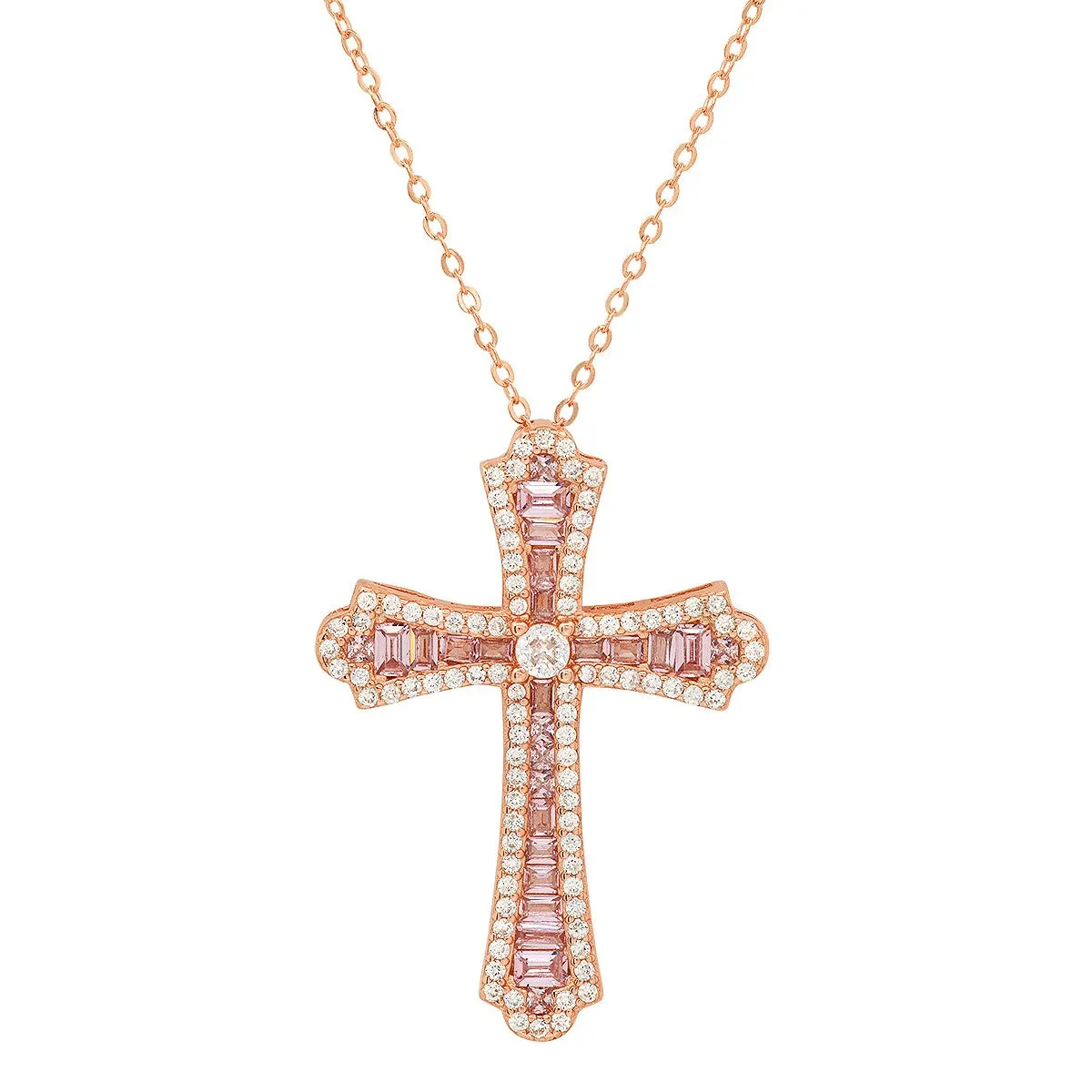 Sterling Silver Luxurious CZ Cross Pendant sold by Ruumur product image thumbnail 2