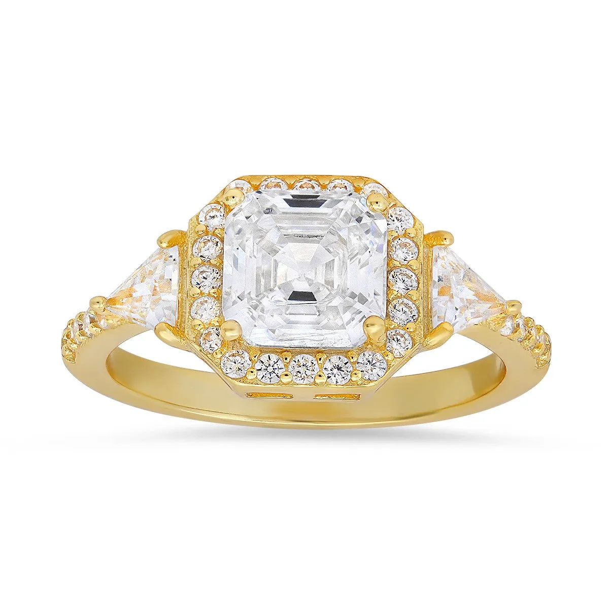 Sterling Silver Asscher-cut Halo CZ Ring sold by Ruumur product image thumbnail 3