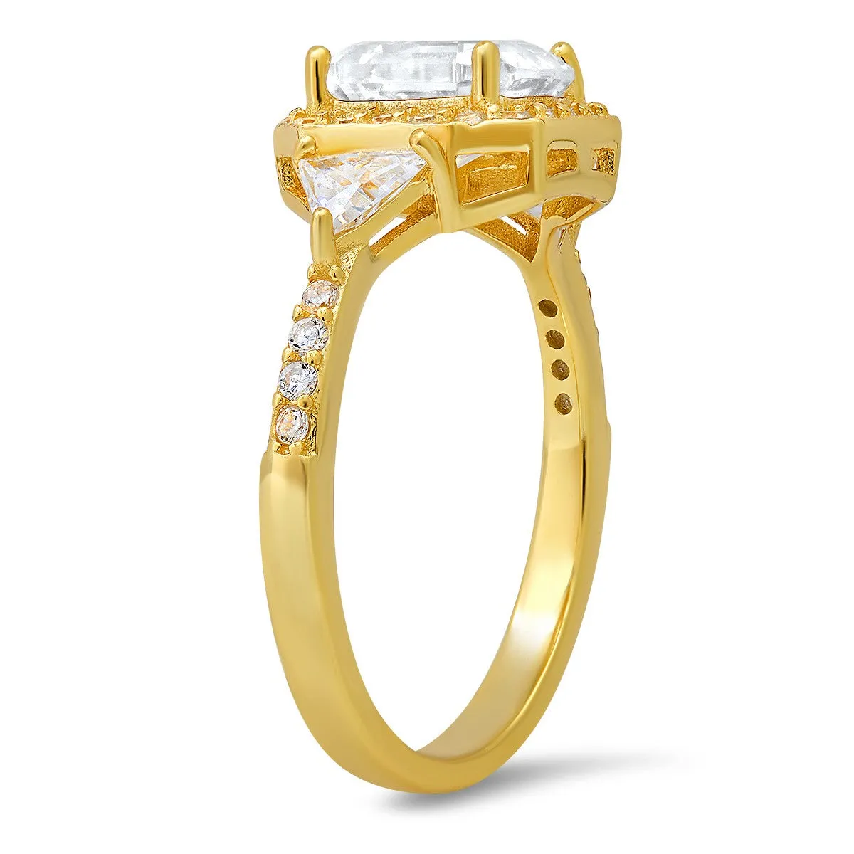 Sterling Silver Asscher-cut Halo CZ Ring sold by Ruumur product image thumbnail 4