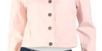 Maison Jules Women's Denim Stretch Jean Jacket Pink Size Medium sold by Ruumur
