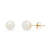 10k Yellow Gold Genuine Freshwater Pearl Pearl Stud Earrings sold by Ruumur