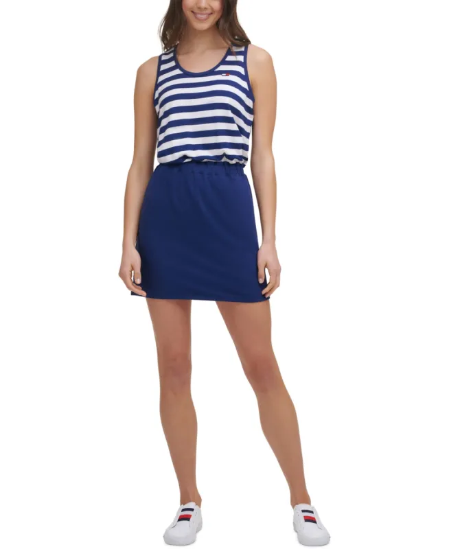 Tommy Hilfiger Women's Sleeveless Scoop Neck Mini Dress Blue Size X-Small sold by Ruumur