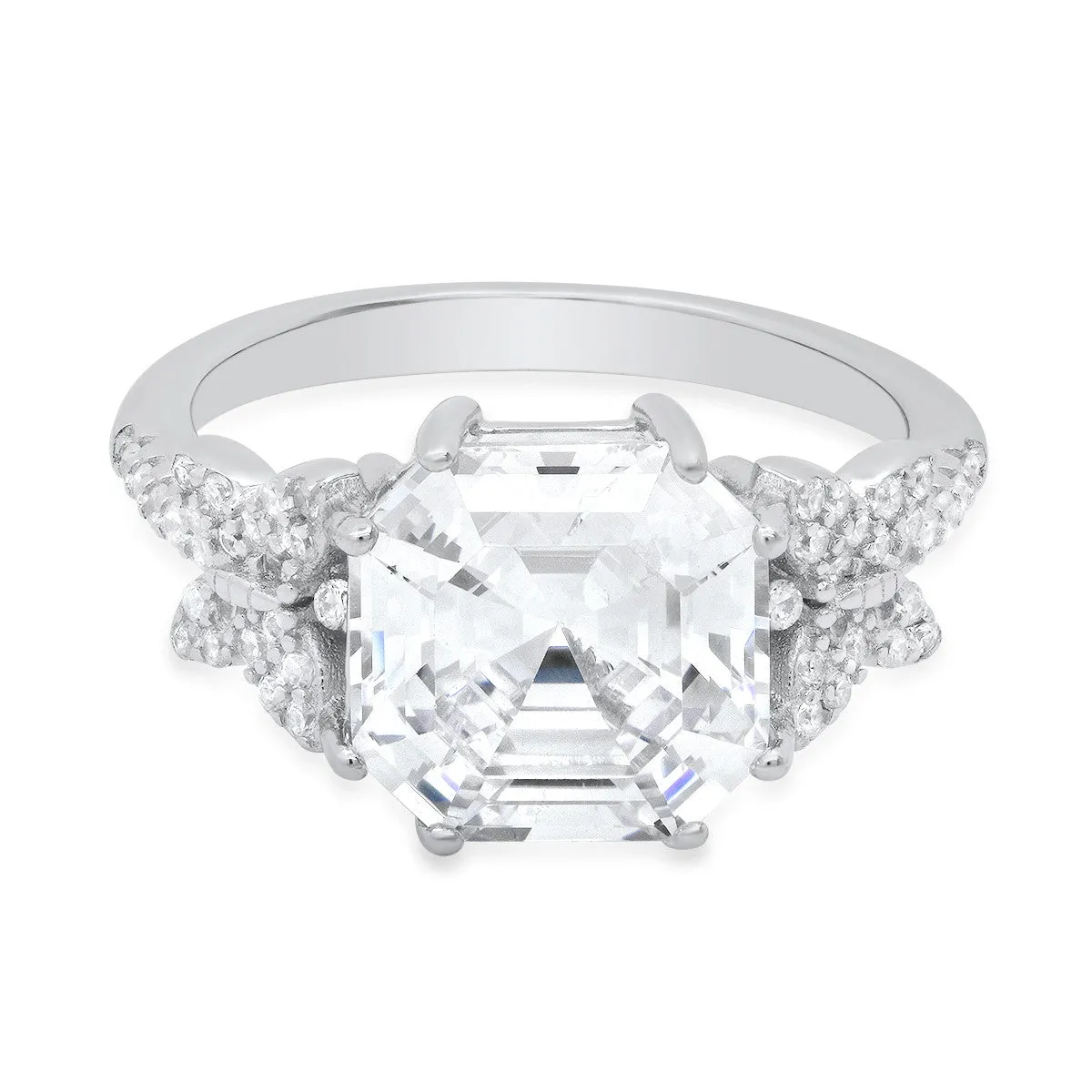 Sterling Silver Asscher-cut CZ Butterfly Ring sold by Ruumur product image thumbnail 3