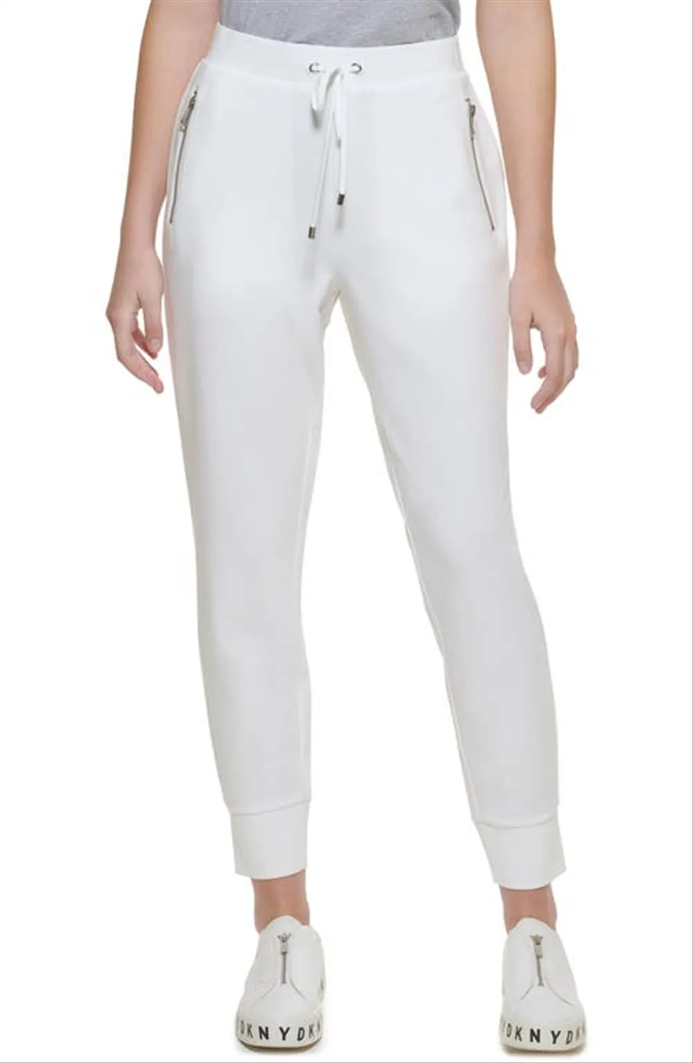 DKNY Women's Zip Pocket Joggers White Size Large sold by Ruumur