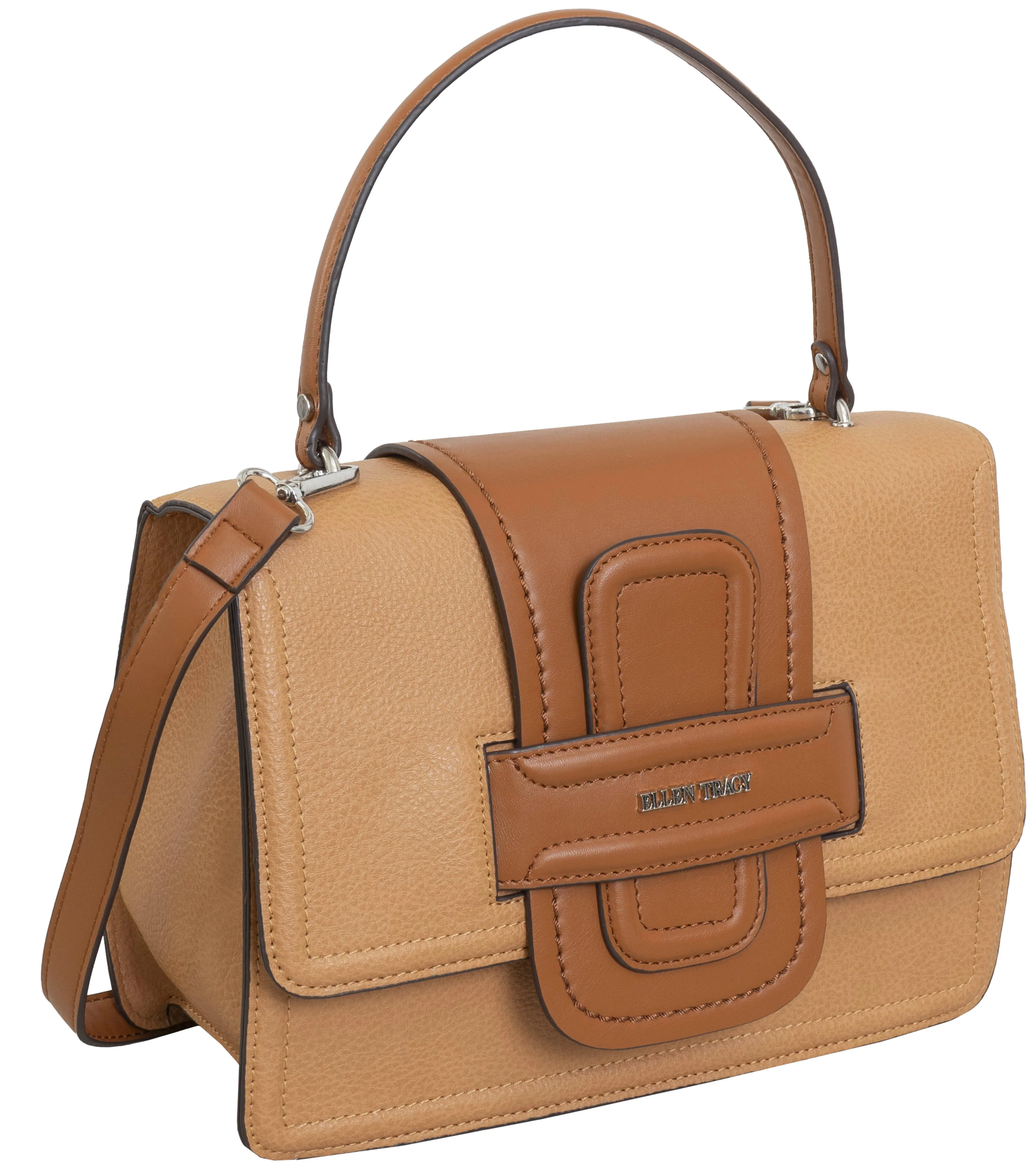Ellen Tracy Top Flap Satchel with Front Flap Detail sold by Ruumur