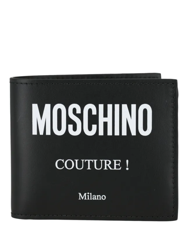 Moschino Logo Leather Bi-Fold Wallet sold by Ruumur