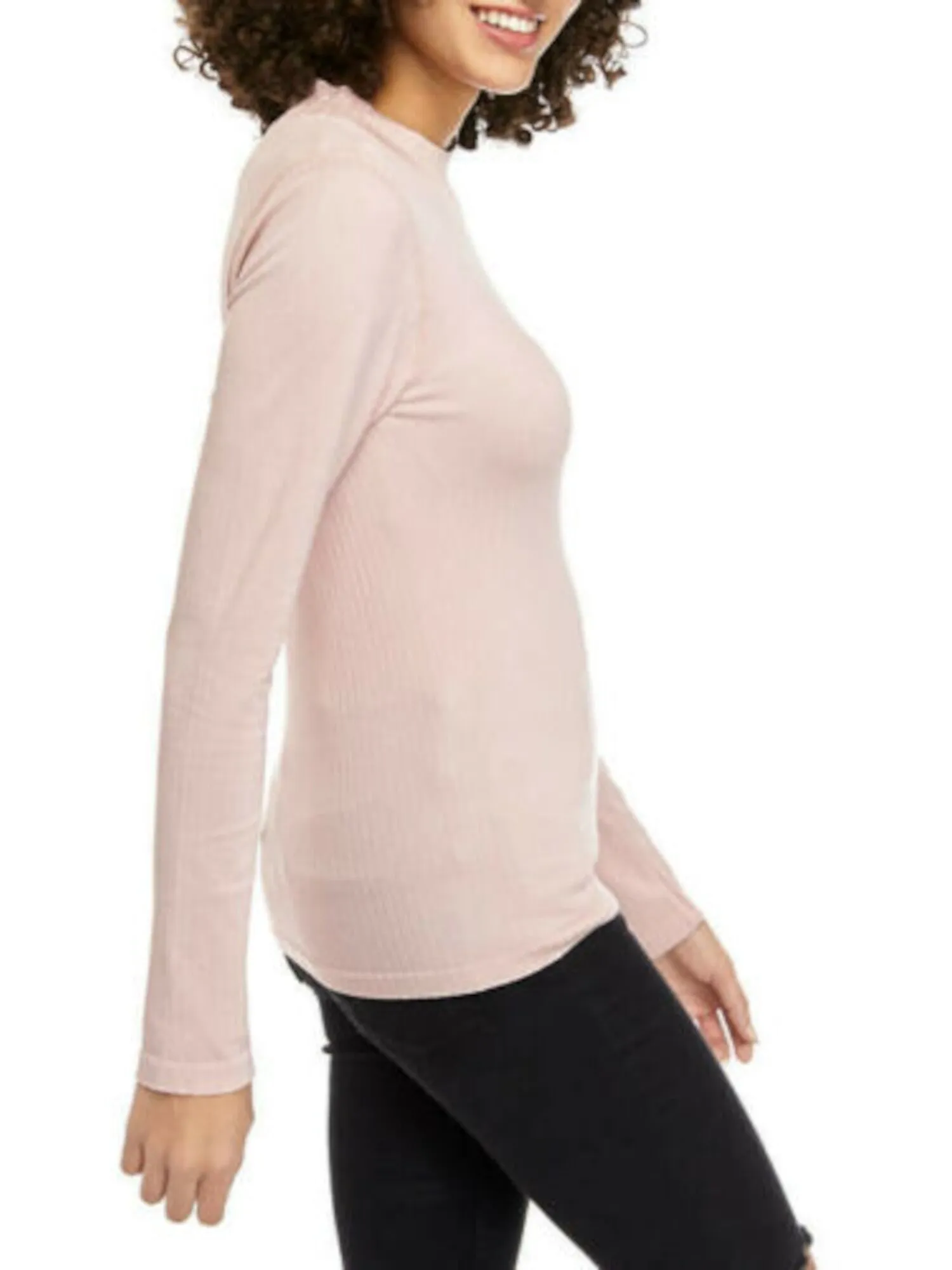 Free People Women's Long Sleeve Turtle Neck T-Shirt Blush Size X-Small sold by Ruumur product image thumbnail 3