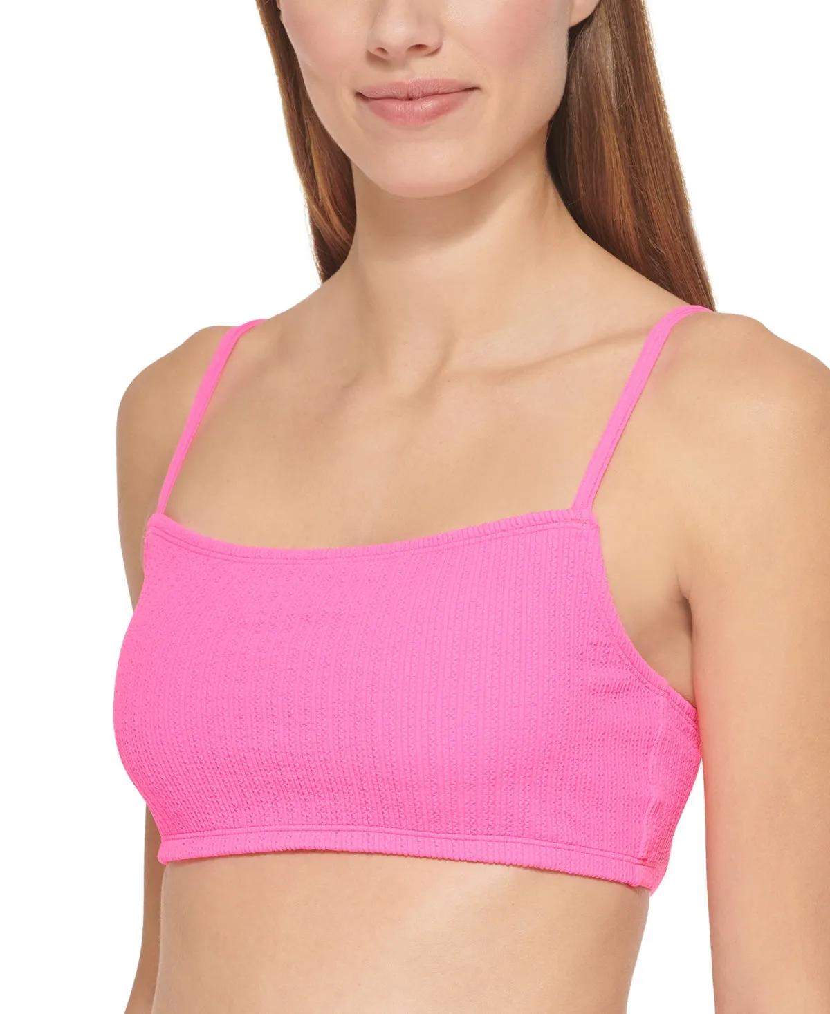 Dkny Women's Textured Bralette Bikini Top Swimsuit Pink sold by Ruumur product image thumbnail 5