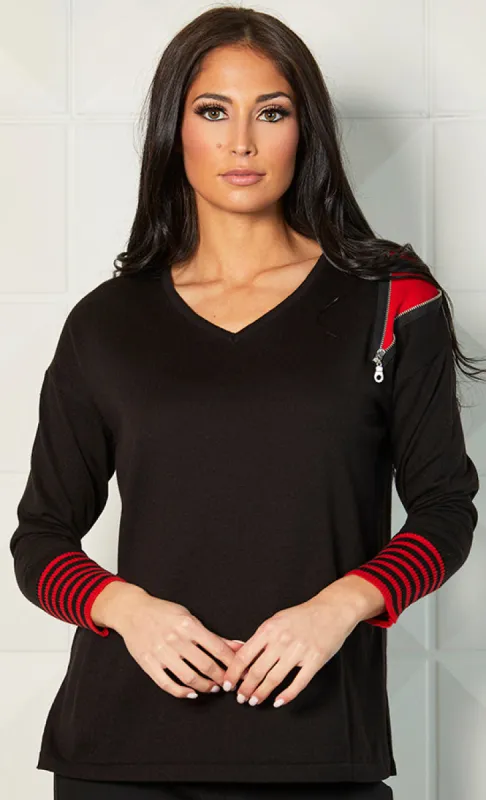 Angel Apparel V-Neck Zipper Sweater sold by Ruumur