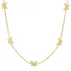 Sterling Silver CZ Butterfly Station Necklace sold by Ruumur