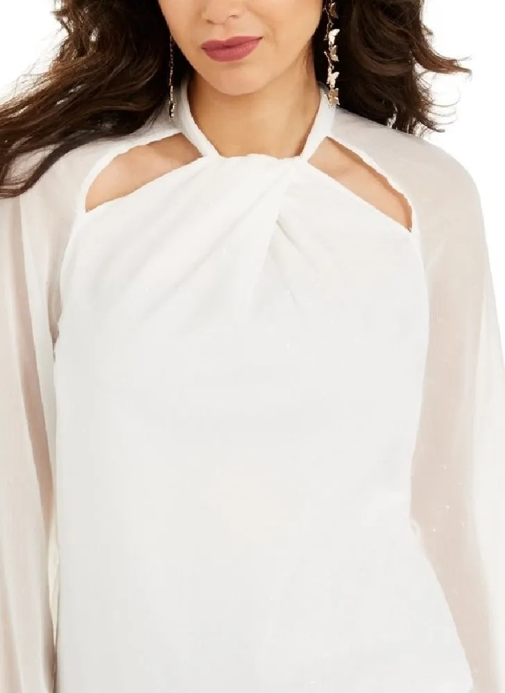 Thalia Sodi Women's Twist-Neck Cutout Top White Size Medium sold by Ruumur product image thumbnail 2